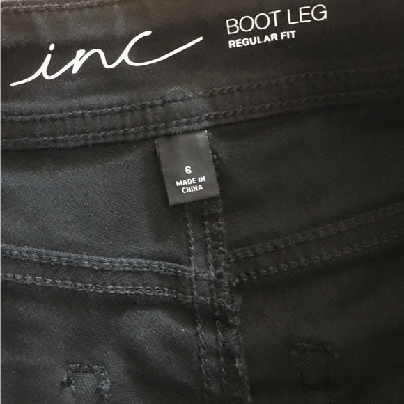 Like new INC black stretch flare split hem pants - Picture 5 of 13